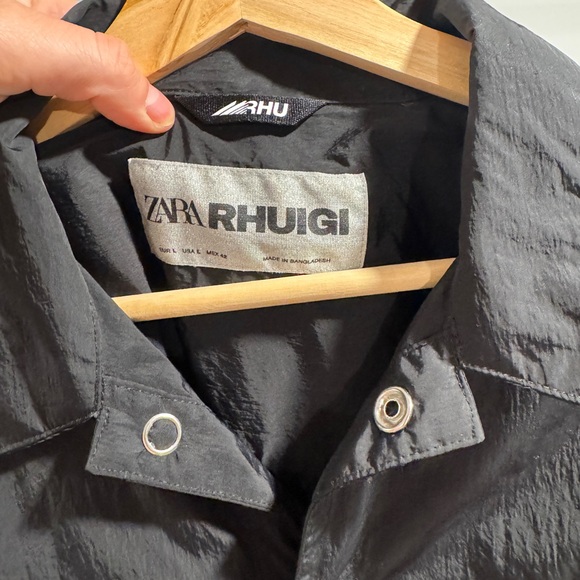 ZARA X RHUDE Rhuigi  Black Men's Nylon overshirt shirt size Large - Picture 3 of 4